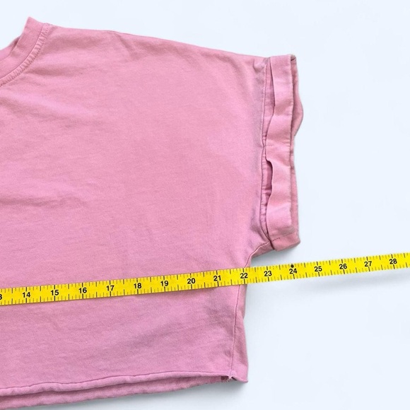 Forever 21 Medium Oversized Relaxed Fit Pink Cropped Self Love Tee Crop Top - Picture 4 of 8
